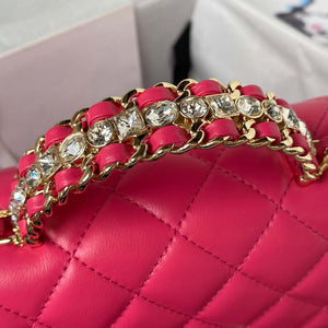 Chanel AS4141 Camellia Embossed With top Handle Bag Rose Red - Default Title - View 4