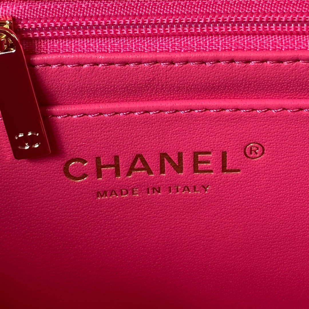 Chanel AS4141 Camellia Embossed With top Handle Bag Rose Red - Default Title - View 8