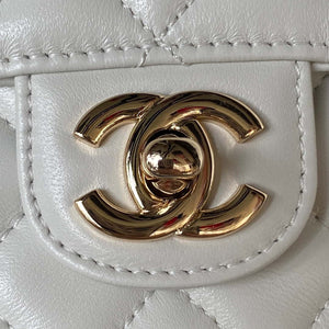 Chanel AS4141 Camellia Embossed With top Handle Bag White - Default Title - View 3
