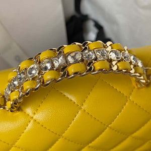 Chanel AS4141 Camellia Embossed With top Handle Bag Yellow - Default Title - View 4