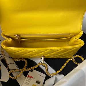 Chanel AS4141 Camellia Embossed With top Handle Bag Yellow - Default Title - View 7