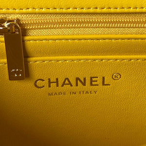 Chanel AS4141 Camellia Embossed With top Handle Bag Yellow - Default Title - View 8