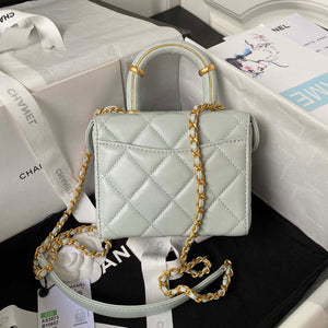 Chanel AS3973 Small Vanity Case Lambskin bag with top handle Light Blue - Default Title - View 2