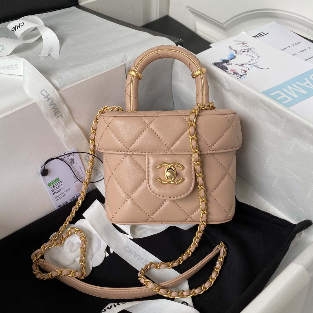 Chanel AS3973 Small Vanity Case Lambskin bag Nude Pink - Default Title - View 1