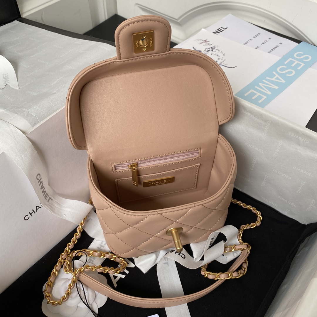 Chanel AS3973 Small Vanity Case Lambskin bag Nude Pink - Default Title - View 7