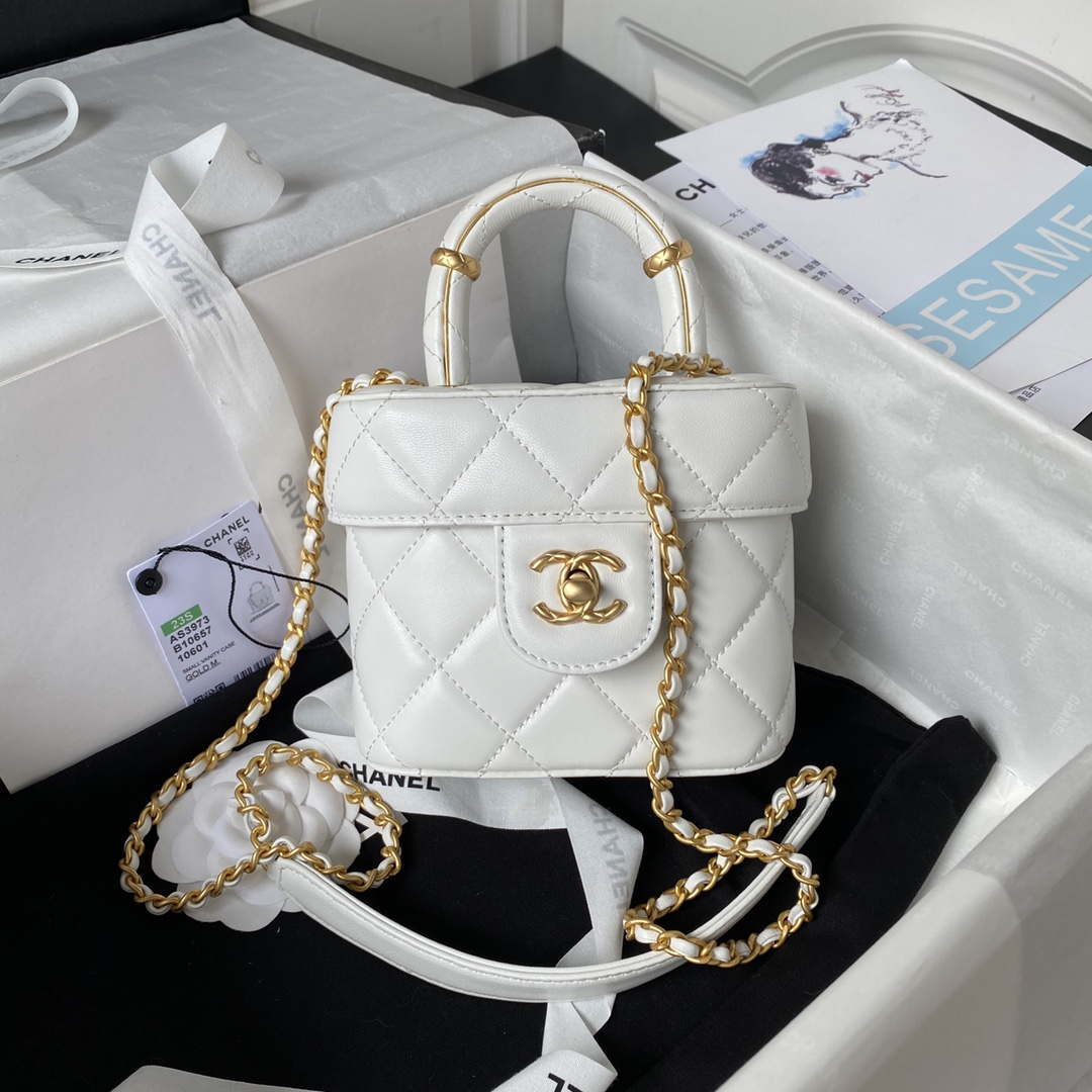 Chanel AS3973 Small Vanity Case Lambskin bag White - Default Title - View 1