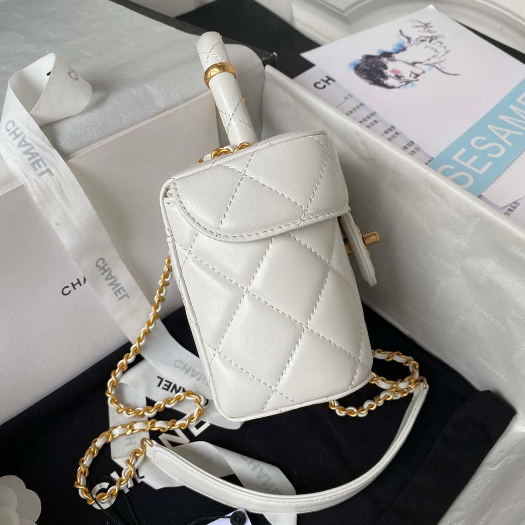 Chanel AS3973 Small Vanity Case Lambskin bag White