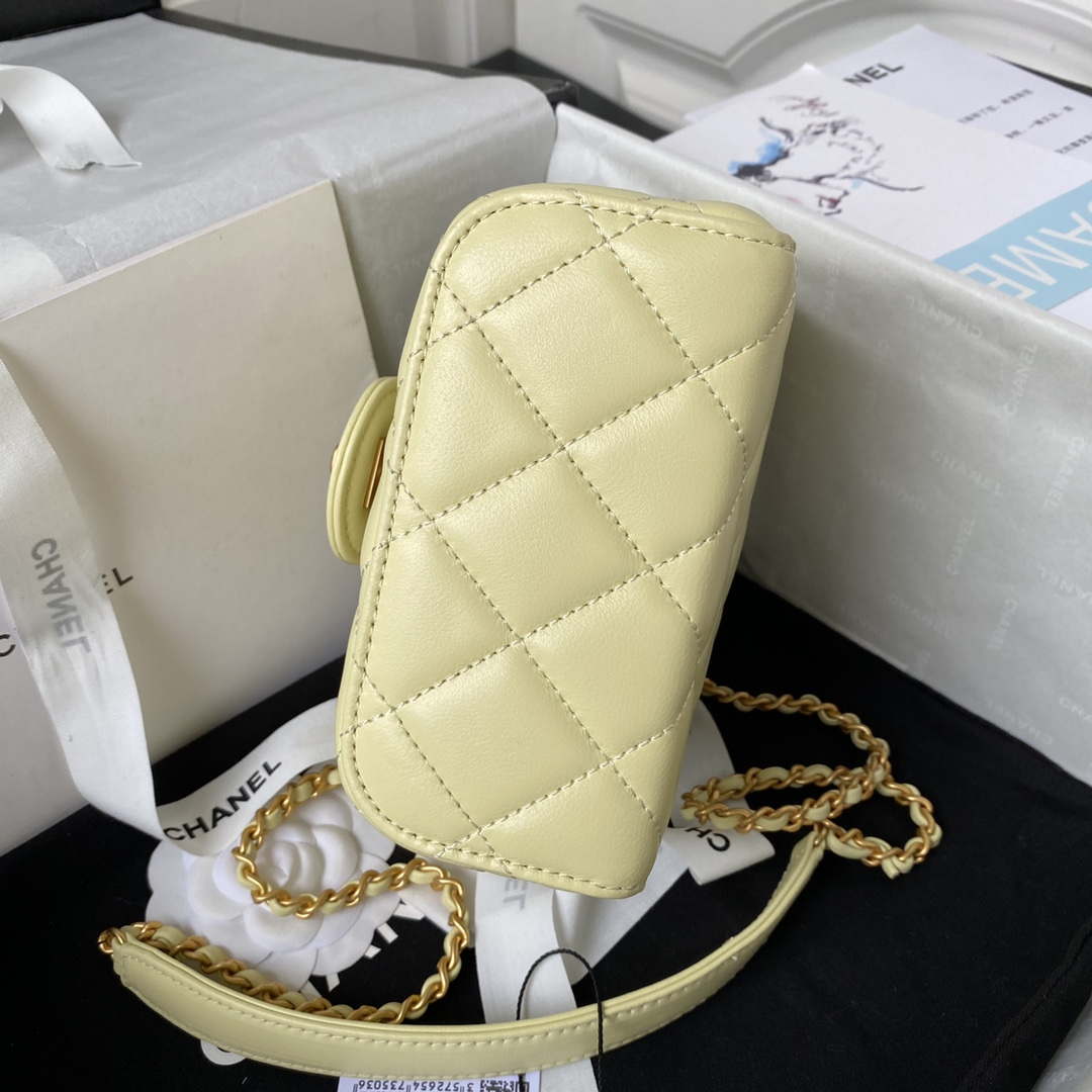 Chanel AS3973 Small Vanity Case Lambskin bag Yellow - Default Title - View 6
