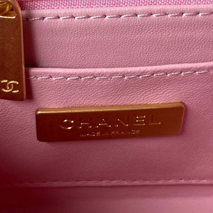Chanel AS3973 Small Vanity Case Tweed Lambskin & Gold Metal Pink & Ecru - Default Title - View 7