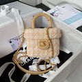 Chanel AS3973 Small Vanity Case Tweed Lambskin & Gold Metal Yellow & White - Default Title - View 1