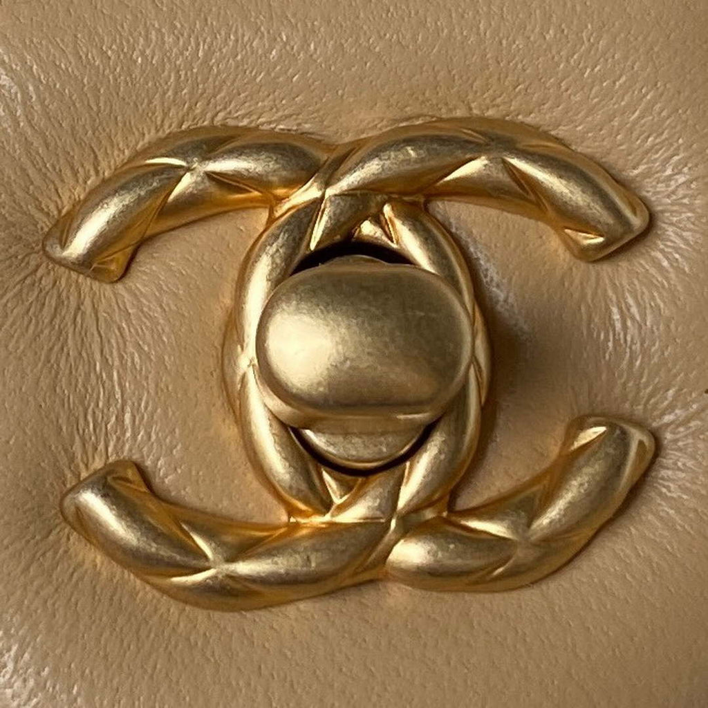 Chanel AS3973 Small Vanity Case Tweed Lambskin & Gold Metal Yellow & White