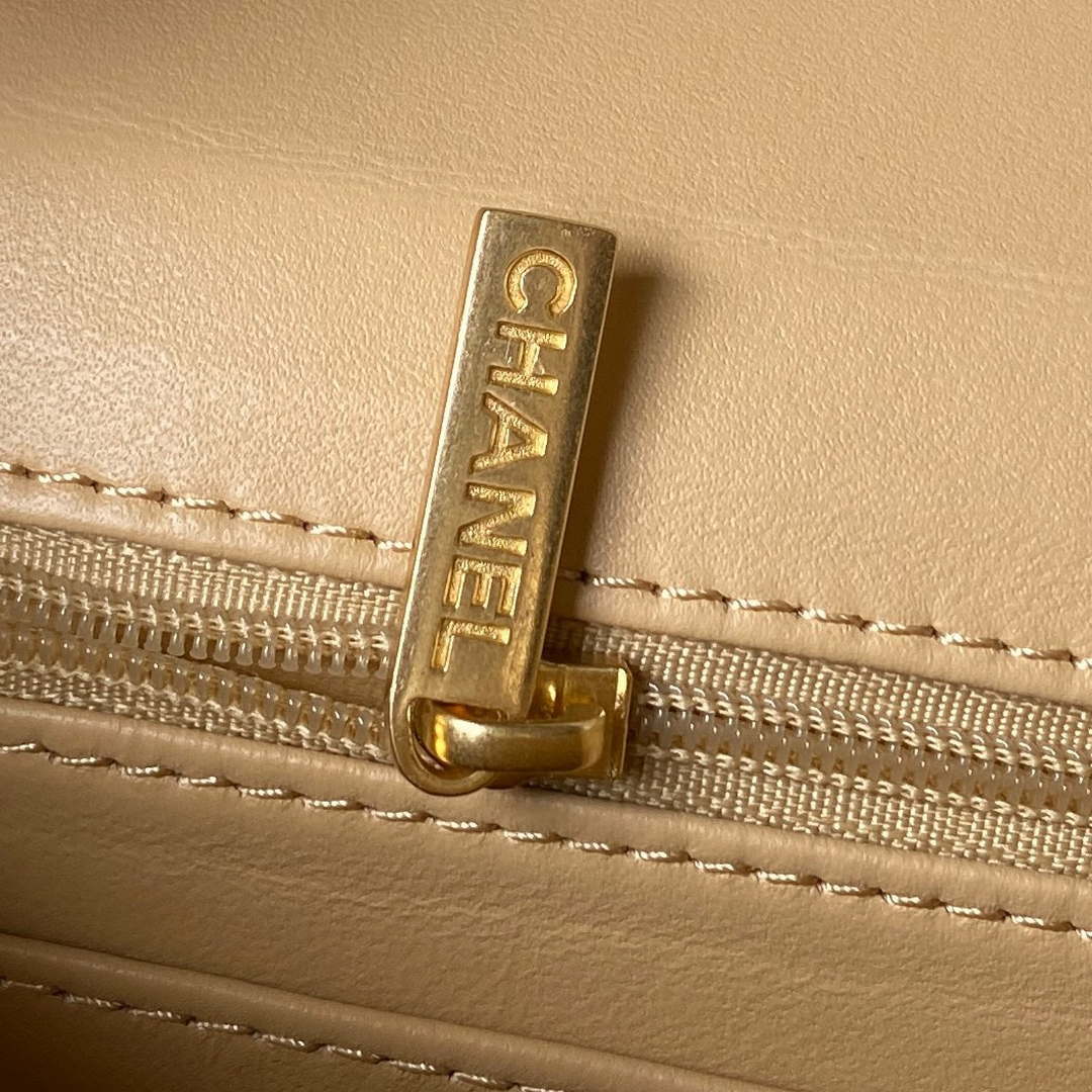 Chanel AS3973 Small Vanity Case Tweed Lambskin & Gold Metal Yellow & White
