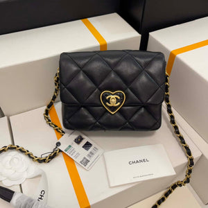 Chanel AS3979 Mini Flap Bag Lambskin Plexi & Gold-Tone Meta Black - Default Title - View 1