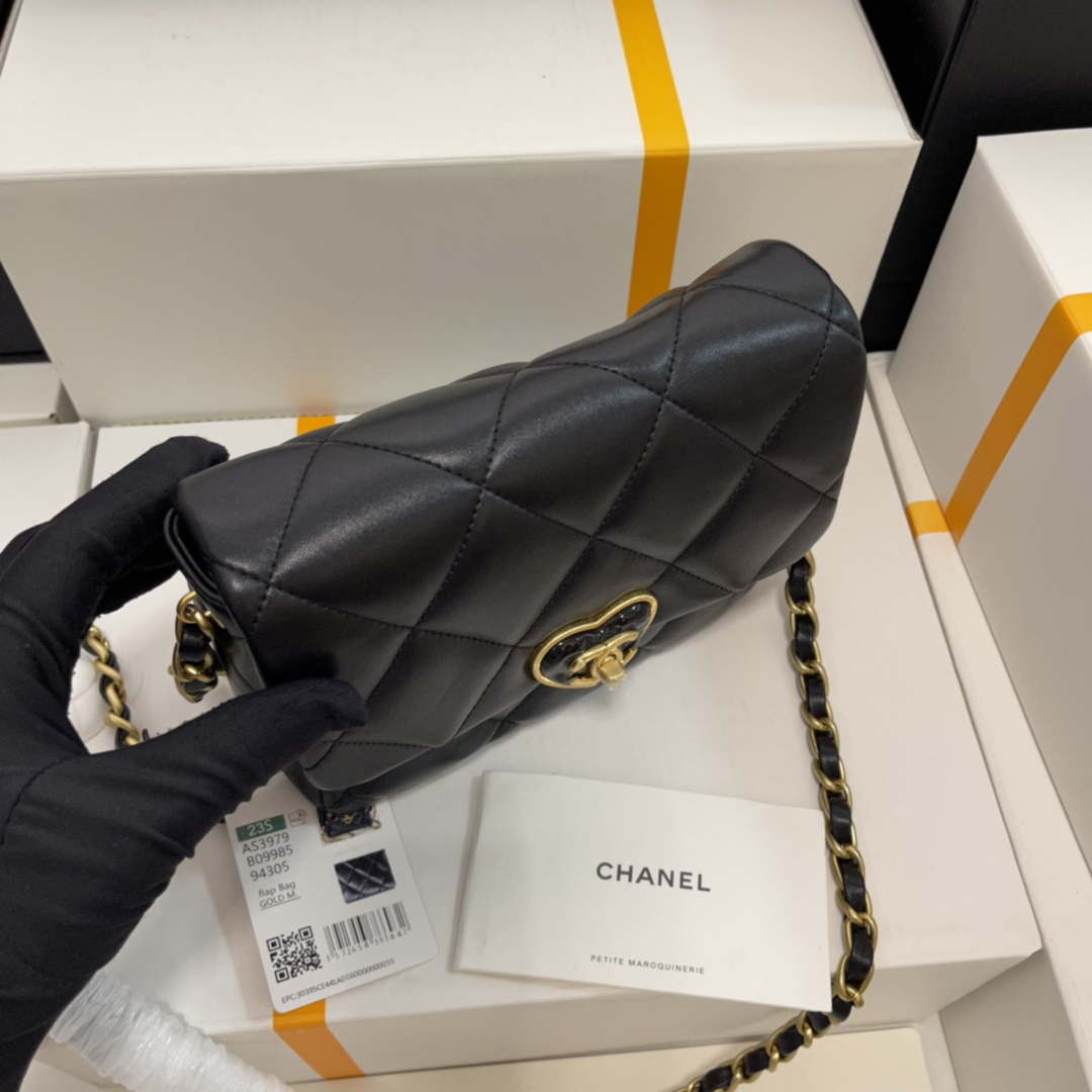 Chanel AS3979 Mini Flap Bag Lambskin Plexi & Gold-Tone Meta Black - Default Title - View 2