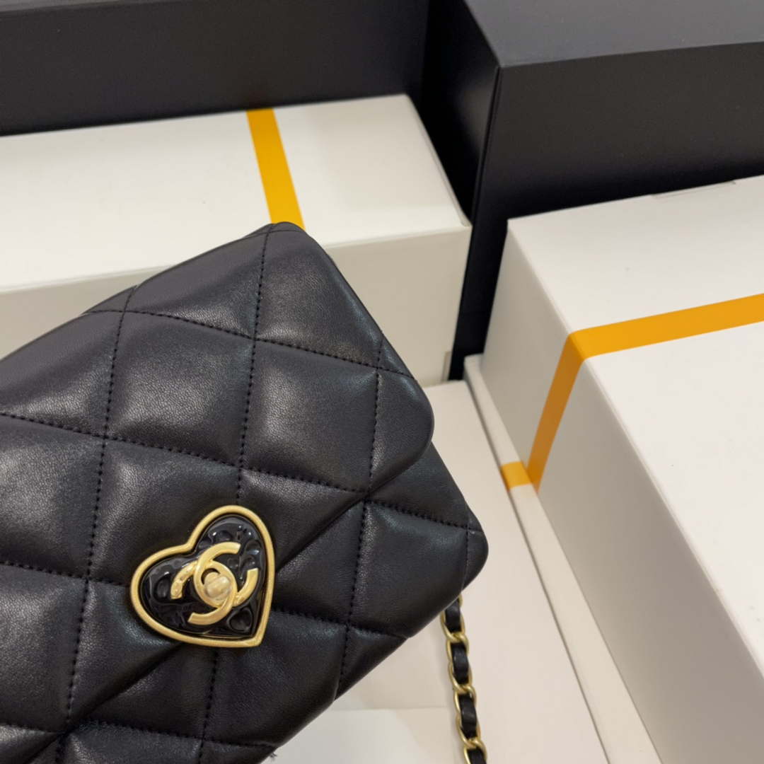 Chanel AS3979 Mini Flap Bag Lambskin Plexi & Gold-Tone Meta Black - Default Title - View 3