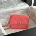 Chanel AS3979 Mini Flap Bag Lambskin Plexi & Gold-Tone Meta Pink - Default Title - View 1