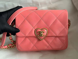Chanel AS3979 Mini Flap Bag Lambskin Plexi & Gold-Tone Meta Pink - Default Title - View 2