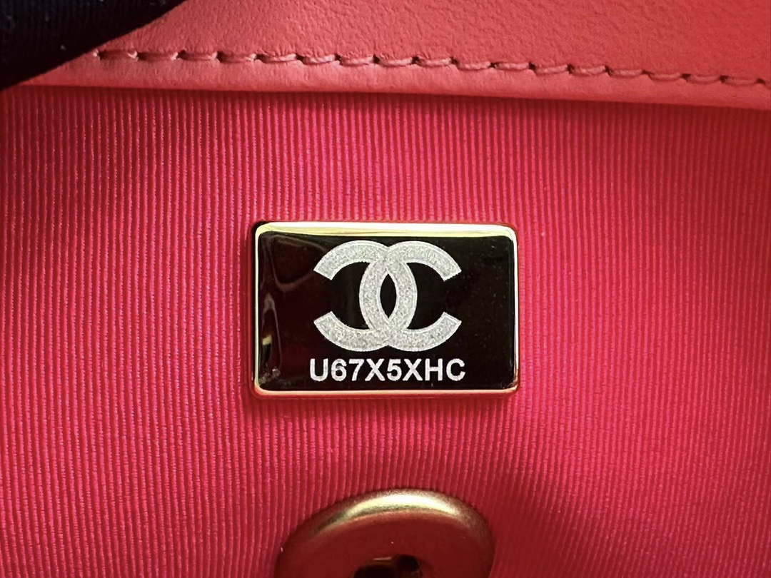 Chanel AS3979 Mini Flap Bag Lambskin Plexi & Gold-Tone Meta Pink