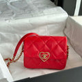 Chanel AS3979 Mini Flap Bag Lambskin Plexi & Gold-Tone Meta Red - Default Title - View 1