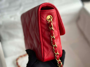 Chanel AS3979 Mini Flap Bag Lambskin Plexi & Gold-Tone Meta Red - Default Title - View 3
