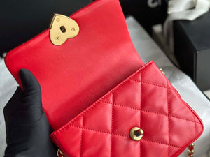 Chanel AS3979 Mini Flap Bag Lambskin Plexi & Gold-Tone Meta Red - Default Title - View 7