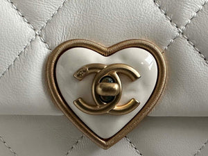 Chanel AS3979 Mini Flap Bag Lambskin Plexi & Gold-Tone Meta White - Default Title - View 5