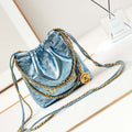 Chanel AS3980 22 Mini Handbag Fantasy color Calfskin & Gold-Tone Metal Blue - Default Title - View 1