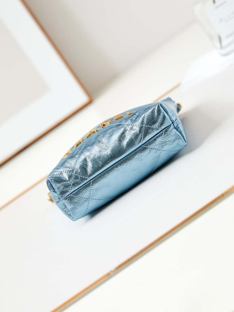 Chanel AS3980 22 Mini Handbag Fantasy color Calfskin & Gold-Tone Metal Blue - Default Title - View 6
