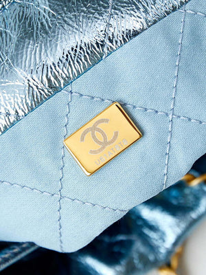 Chanel AS3980 22 Mini Handbag Fantasy color Calfskin & Gold-Tone Metal Blue - Default Title - View 9