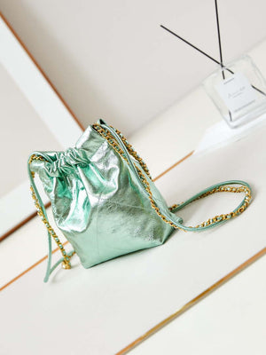 Chanel AS3980 22 Mini Handbag Fantasy color Calfskin & Gold-Tone Metal Green - Default Title - View 4