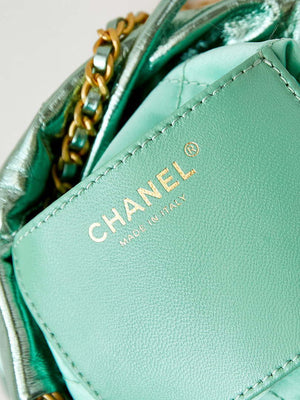 Chanel AS3980 22 Mini Handbag Fantasy color Calfskin & Gold-Tone Metal Green - Default Title - View 8