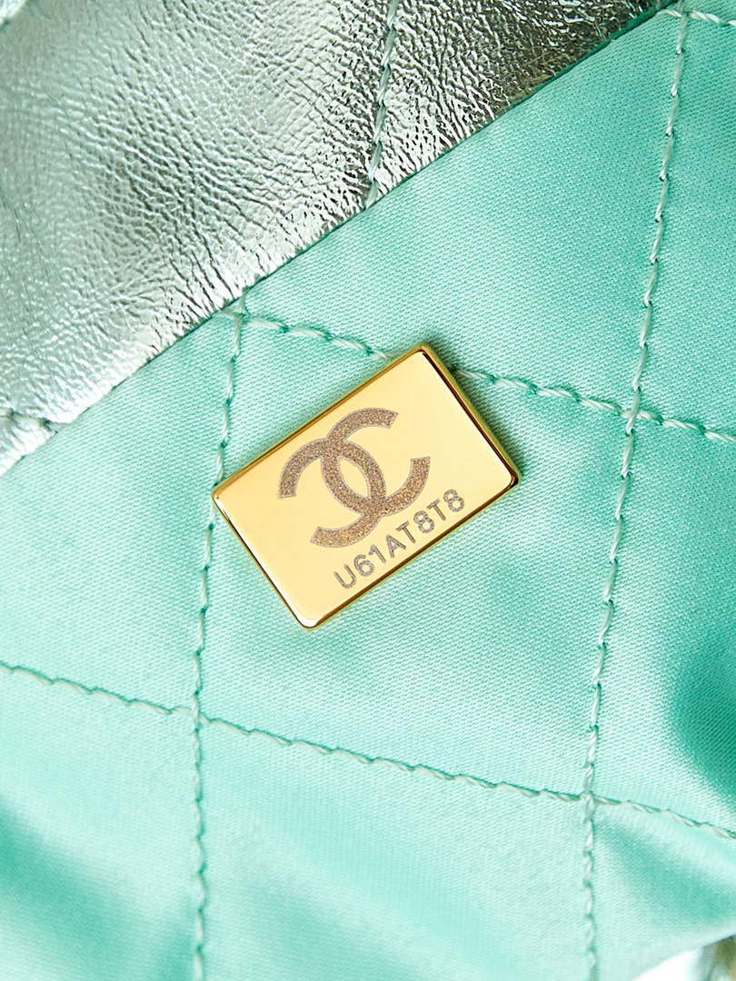 Chanel AS3980 22 Mini Handbag Fantasy color Calfskin & Gold-Tone Metal Green