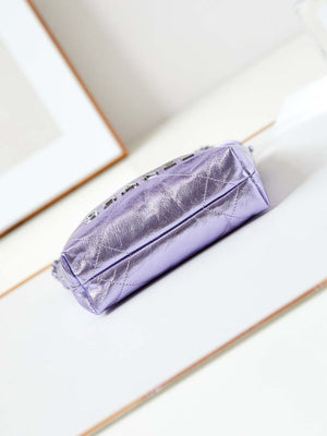 Chanel AS3980 22 Mini Handbag Fantasy color Calfskin & Gold-Tone Metal Purple - Default Title - View 6