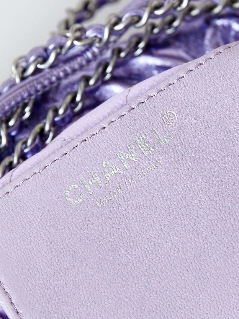 Chanel AS3980 22 Mini Handbag Fantasy color Calfskin & Gold-Tone Metal Purple