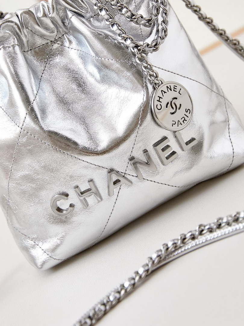 Chanel AS3980 22 Mini Handbag Fantasy color Calfskin & Silver-Tone Metal Silver - Default Title - View 2