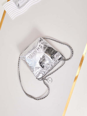 Chanel AS3980 22 Mini Handbag Fantasy color Calfskin & Silver-Tone Metal Silver - Default Title - View 7