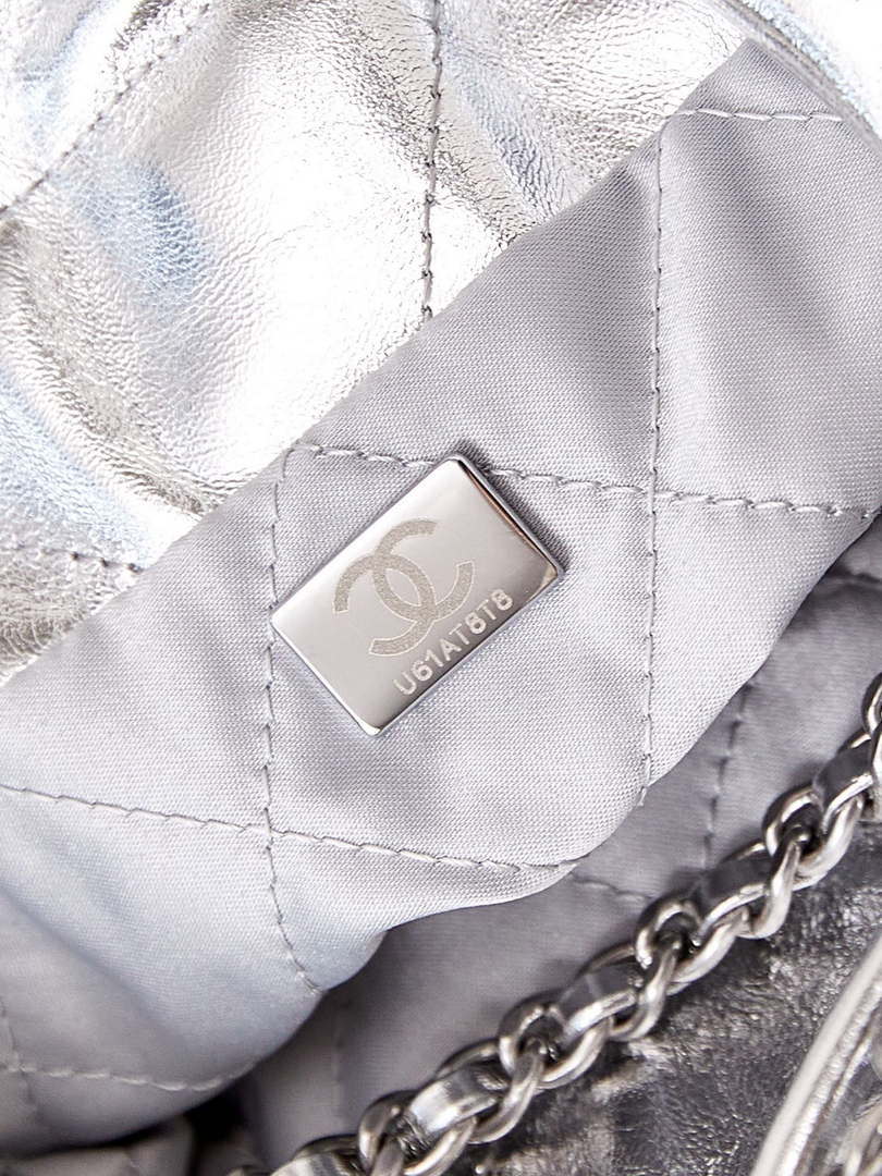 Chanel AS3980 22 Mini Handbag Fantasy color Calfskin & Silver-Tone Metal Silver - Default Title - View 9