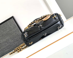 Chanel AS3980 22 Mini Handbag Black Calfskin & Gold-Tone Metal - Default Title - View 4
