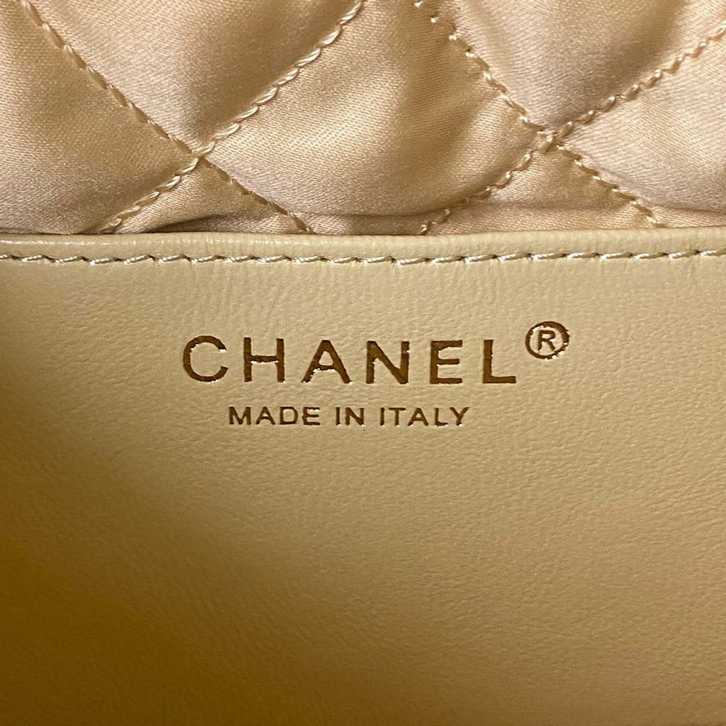 Chanel AS3980 22 Mini Handbag Shiny Calfskin & Gold-Tone Metal Yellow