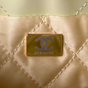 Chanel AS3980 22 Mini Handbag Shiny Calfskin & Gold-Tone Metal Yellow - Default Title - View 9