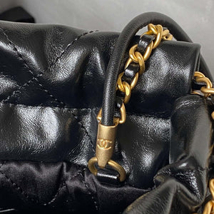 Chanel AS3980 22 Mini Handbag Shiny Crumpled Calfskin & Gold-Tone Metal Black - Default Title - View 7