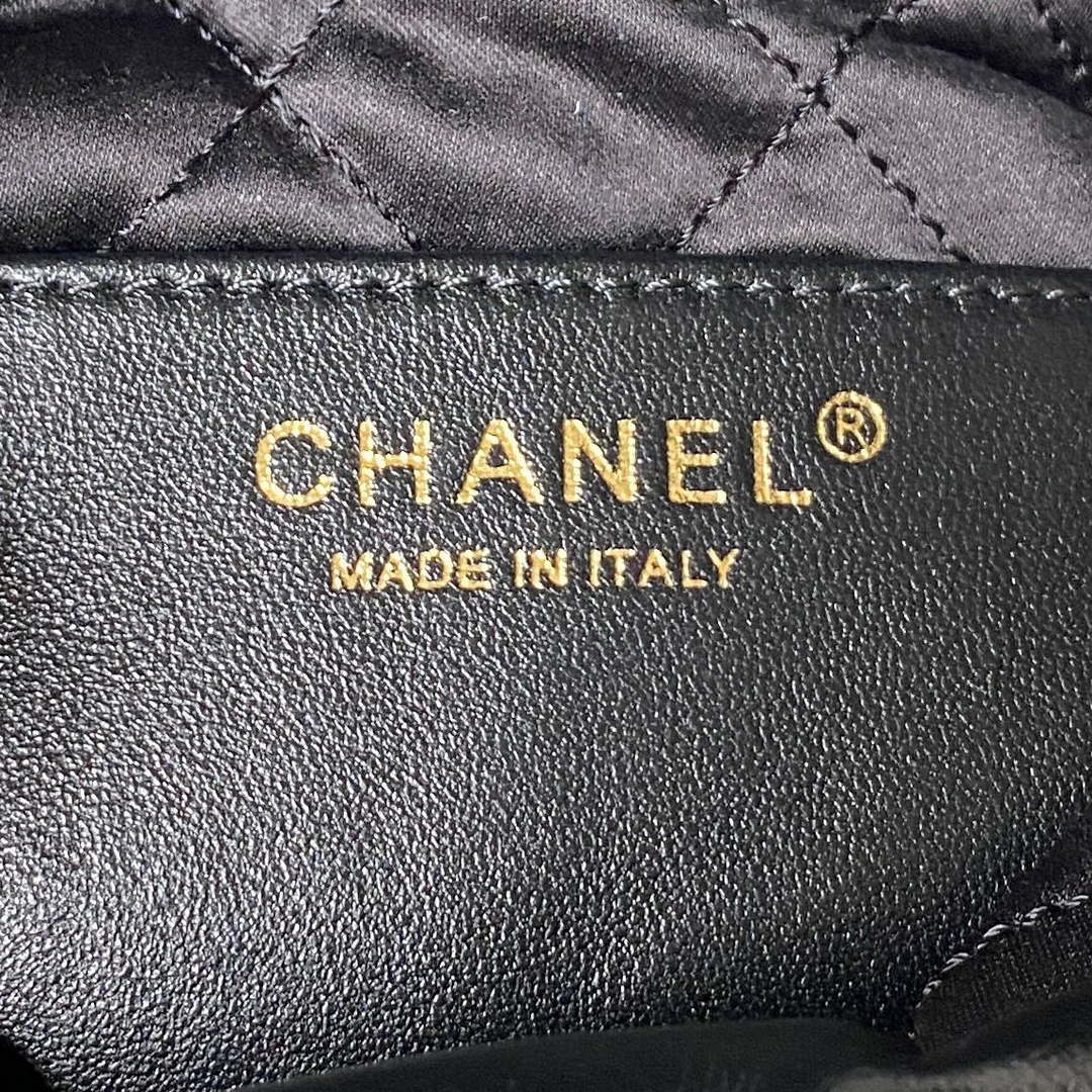 Chanel AS3980 22 Mini Handbag Shiny Crumpled Calfskin & Gold-Tone Metal Black - Default Title - View 8