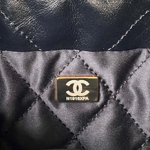 Chanel AS3980 22 Mini Handbag Shiny Crumpled Calfskin & Gold-Tone Metal Black - Default Title - View 9