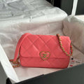 Chanel AS3986 Small Flap Bag Lambskin Plexi & Gold-Tone Meta Pink - Default Title - View 1
