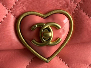 Chanel AS3986 Small Flap Bag Lambskin Plexi & Gold-Tone Meta Pink - Default Title - View 5