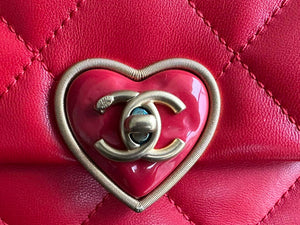Chanel AS3986 Small Flap Bag Lambskin Plexi & Gold-Tone Meta Red - Default Title - View 5
