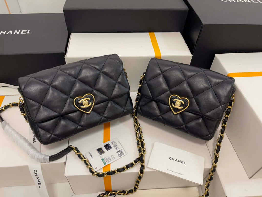 Chanel AS3986 Small Flap Bag Lambskin Plexi & Gold-Tone Metal Black