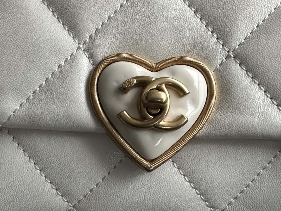 Chanel AS3986 Small Flap Bag Lambskin Plexi & Gold-Tone Metal White - Default Title - View 5