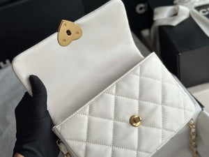 Chanel AS3986 Small Flap Bag Lambskin Plexi & Gold-Tone Metal White - Default Title - View 7