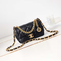 Chanel AS4012 Small Flap Lambskin Bag Black Gold - Default Title - View 1